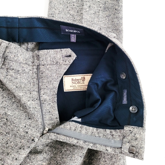 NEW Cashmere Wool Jetsetter Tweed Bonobos Robert Noble Slim Pants Mens 35 - Picture 2 of 14
